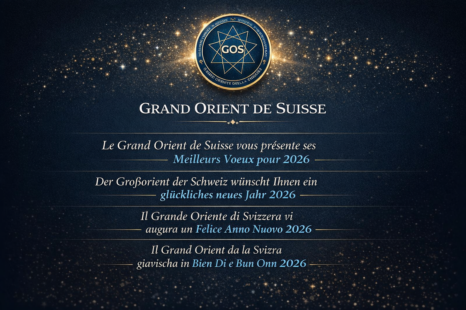 Neujahrsgrüße des Großmeisters des Großorients der Schweiz